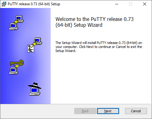 PuTTY setup wizard